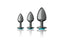 Viben Cheeky Charms Round Metal Butt Plug Gunmetal Kit With Teal Jewel 3 Piece Viben