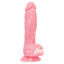 BMS Addiction Brandon Glow in the Dark Dildo With Balls & Suction Cup Base Pink 7.5 Inch