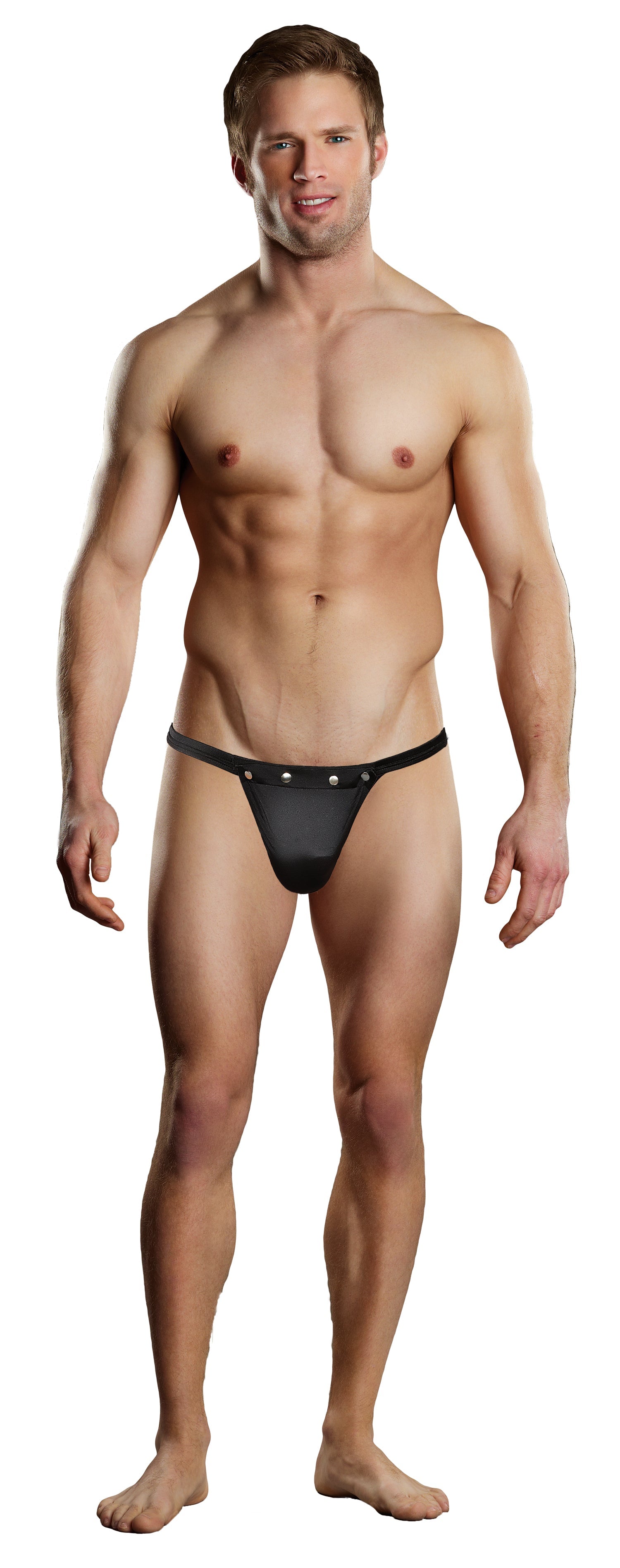 Male Power Rip Off Mens Thong With Studs Black Male Power Main image
