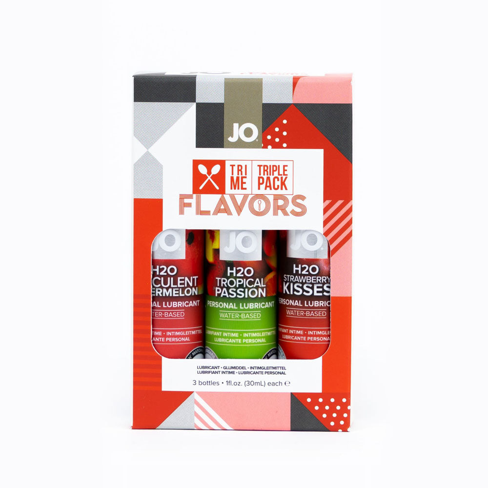 JO Tri Me Triple Pack Flavours Gift Set Strawberry Watermelon & Tropic Passion Flavoured Lubes 3 Pack JO Main image