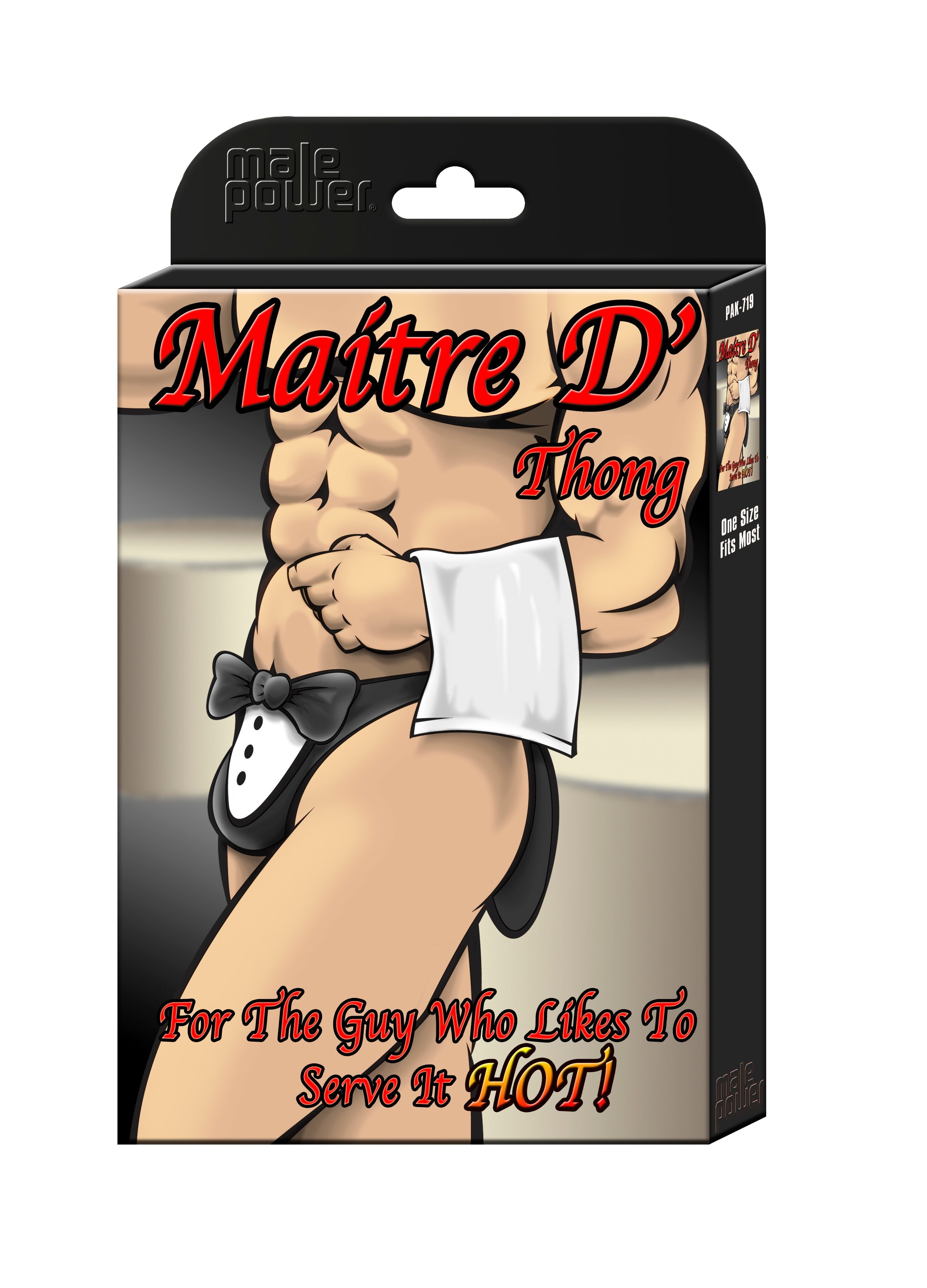 Male Power MaitreD Thong Novelty Underwear With Tuxedo Pouch Black Secondary image
