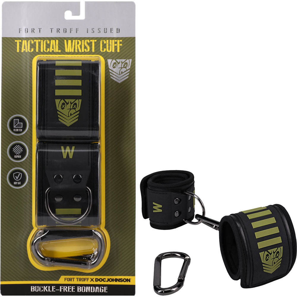Doc Johnson Fort Troff Tactical Wrist Cuffs Black / Green Doc Johnson