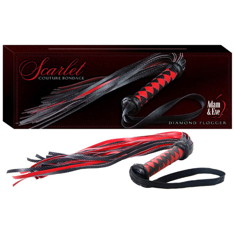 Adam & Eve Scarlet Couture Diamond Flogger Whip Red / Black Adam & Eve Main image
