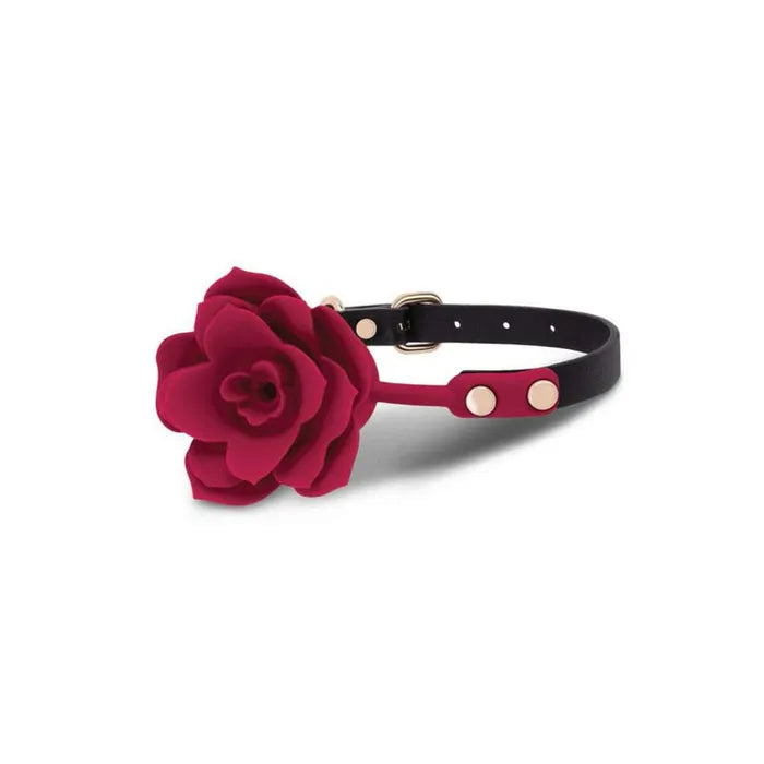 Secret Kisses ROSEGASM BLOOM SILICONE GAG Mouth Restraint Rose Red Secondary image