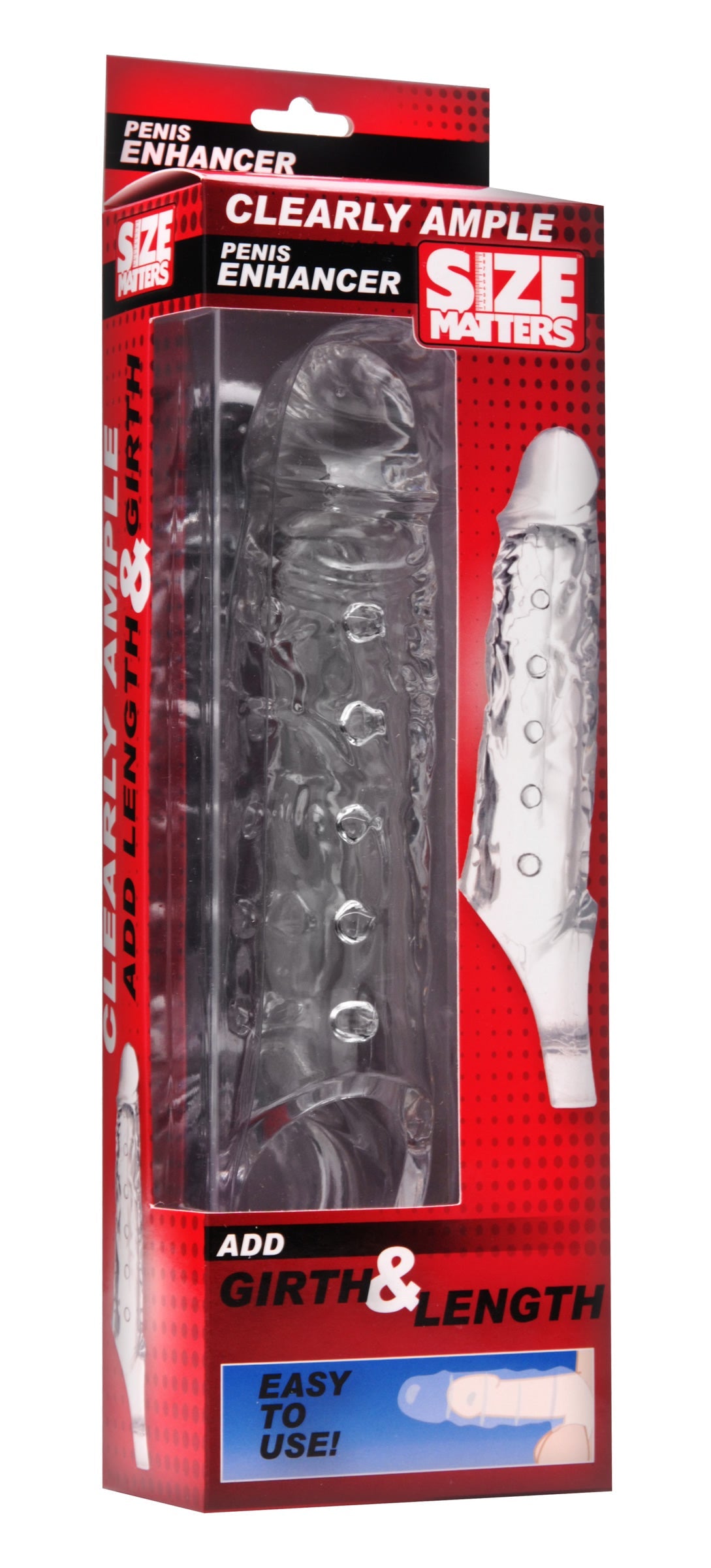 XR Brands Size Matters Clearly Ample Penis Enhancer Sheath