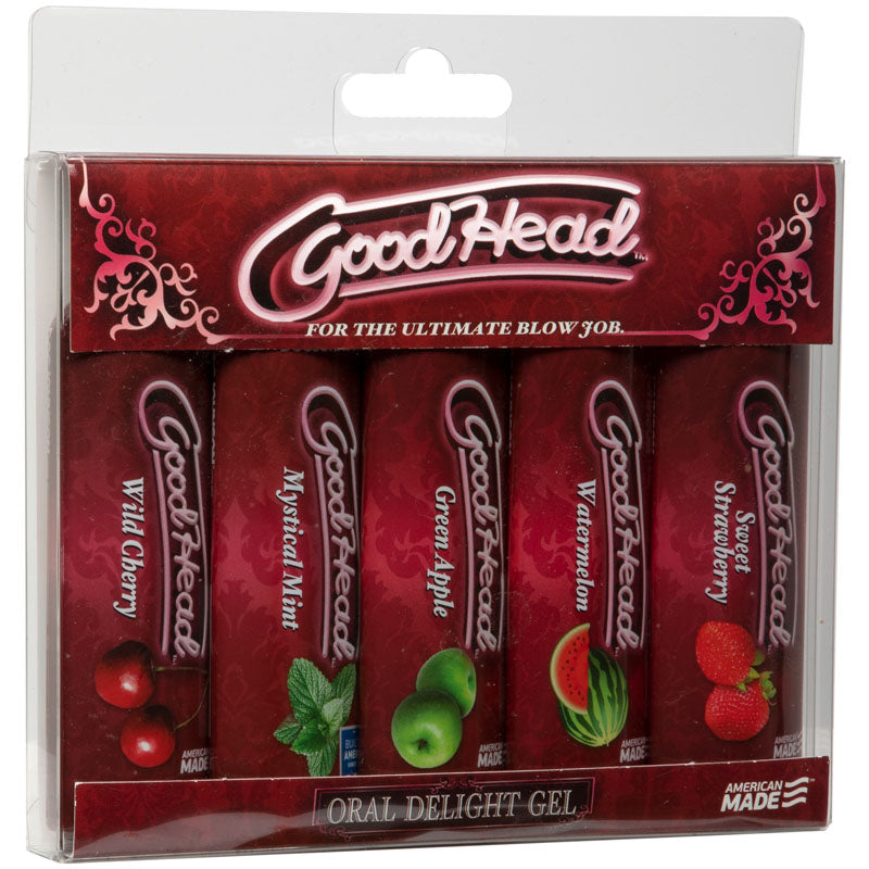 Doc Johnson Goodhead Oral Delight Gel Flavoured Oral Lotions Set Of 5 x 30ml Bottles Doc Johnson Main image