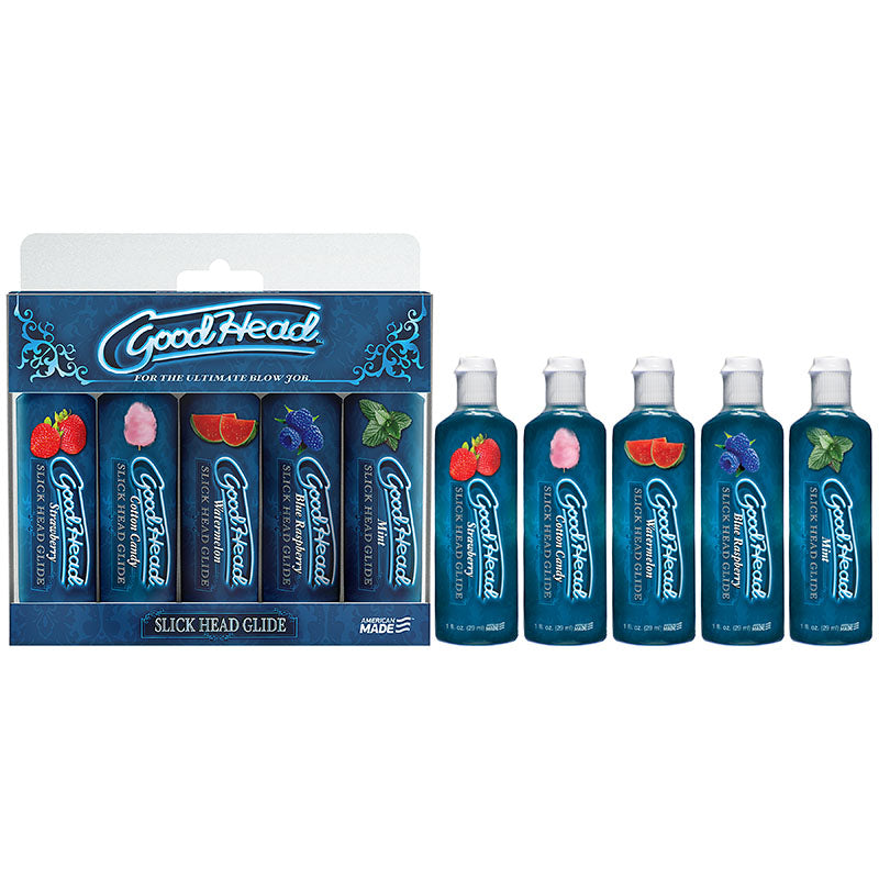 Doc Johnson GoodHead Slick Head Glide Flavoured Water Based Lubes Set Of 5 x 30ml Bottles Doc Johnson Main image