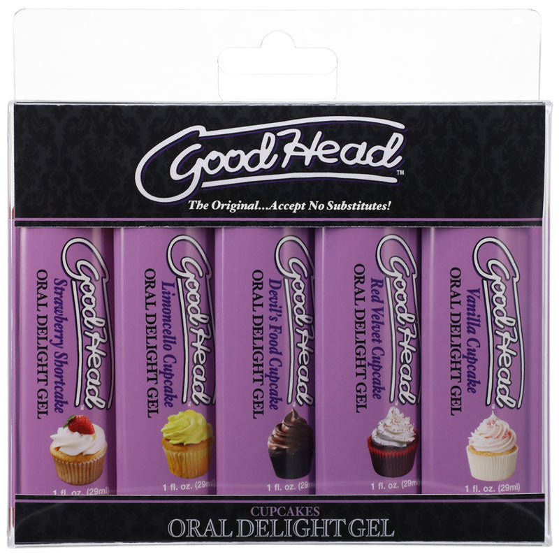 Doc Johnson GoodHead Oral Delight Cupcakes Flavoured Oral Gels Set Of 5 x 30ml Bottles Doc Johnson Main image