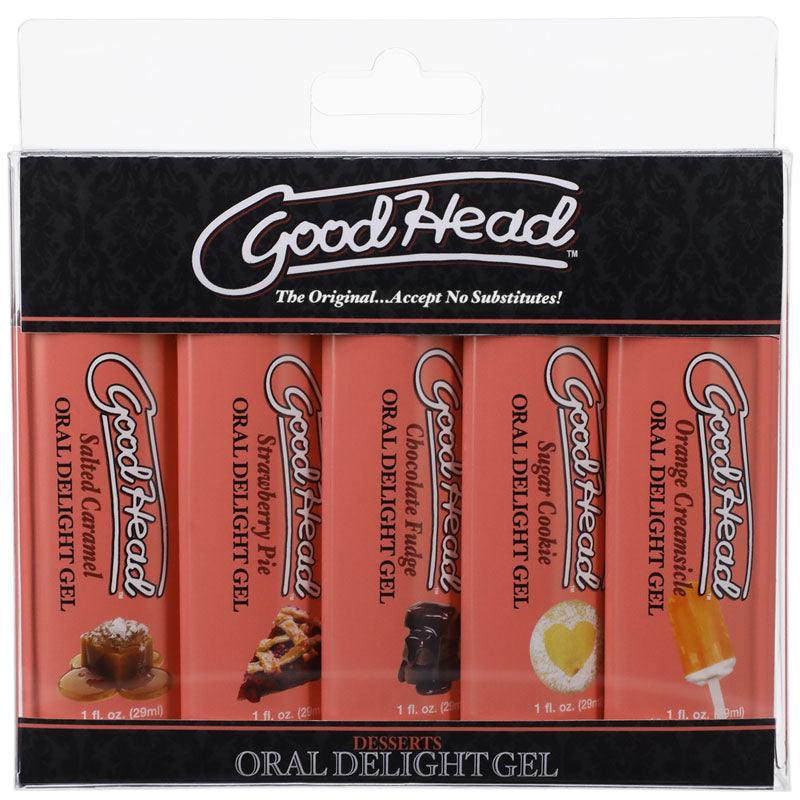 Doc Johnson GoodHead Oral Delight Desserts Flavoured Oral Gels Set of 5 x 30ml Bottles Doc Johnson Main image