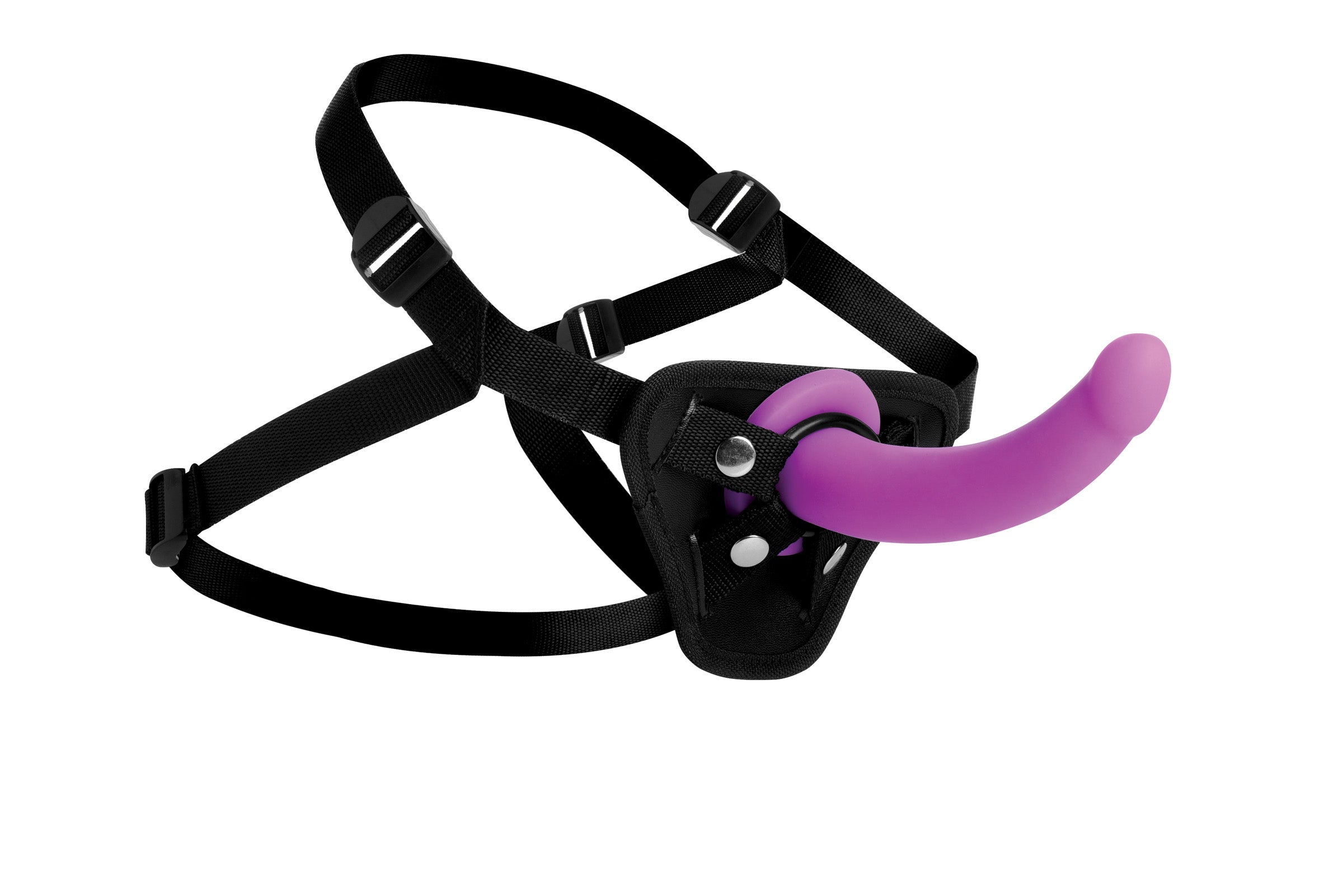 XR Brands Navigator Silicone G Spot Dildo With Harness Main image