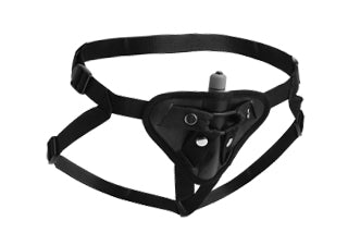 XR Brands Sutra Fleece Lined Strap On With Vibrator Pouch Main image