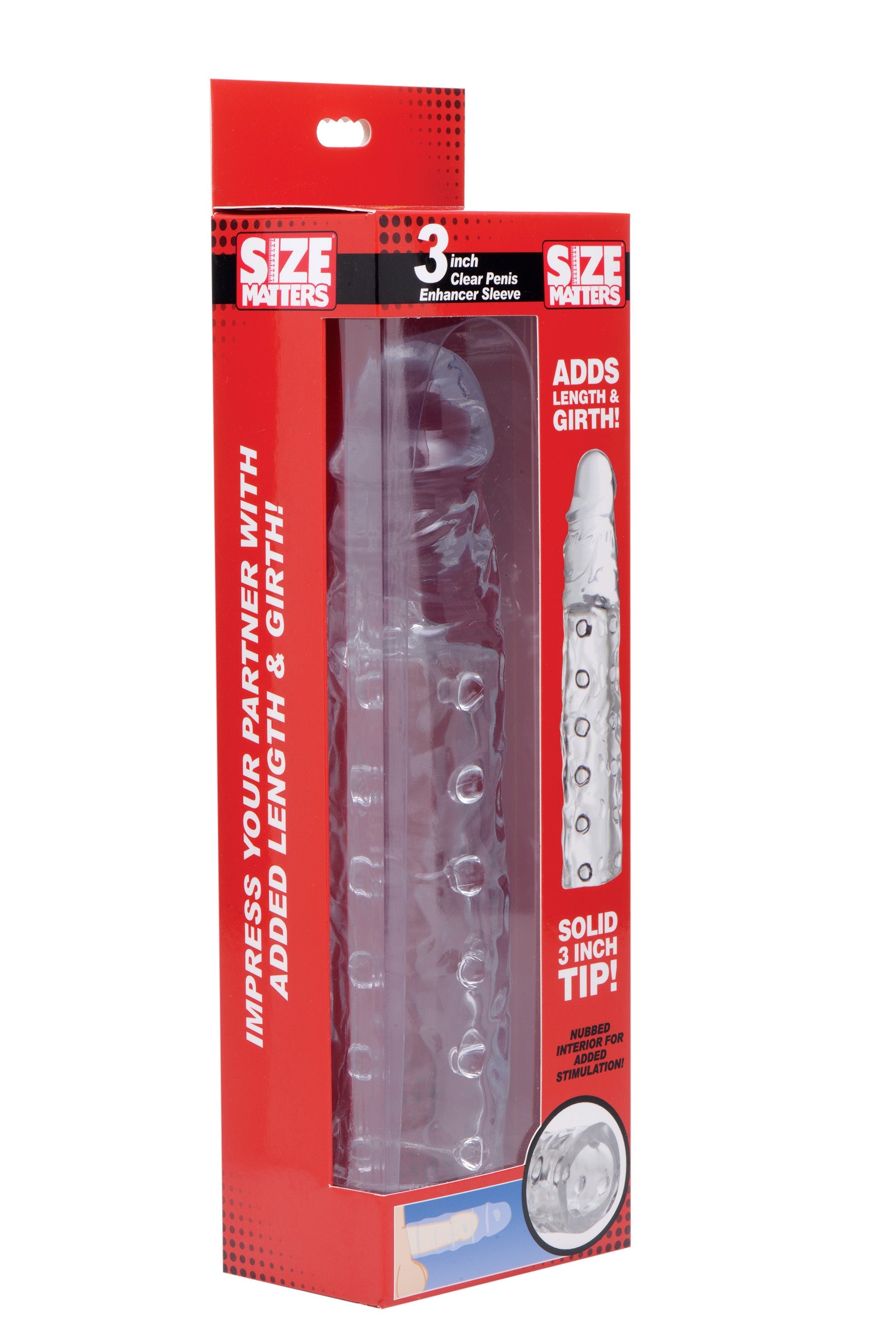 XR Brands Size Matters Mens Penis Enhancer Sleeve 3 Inch Main image