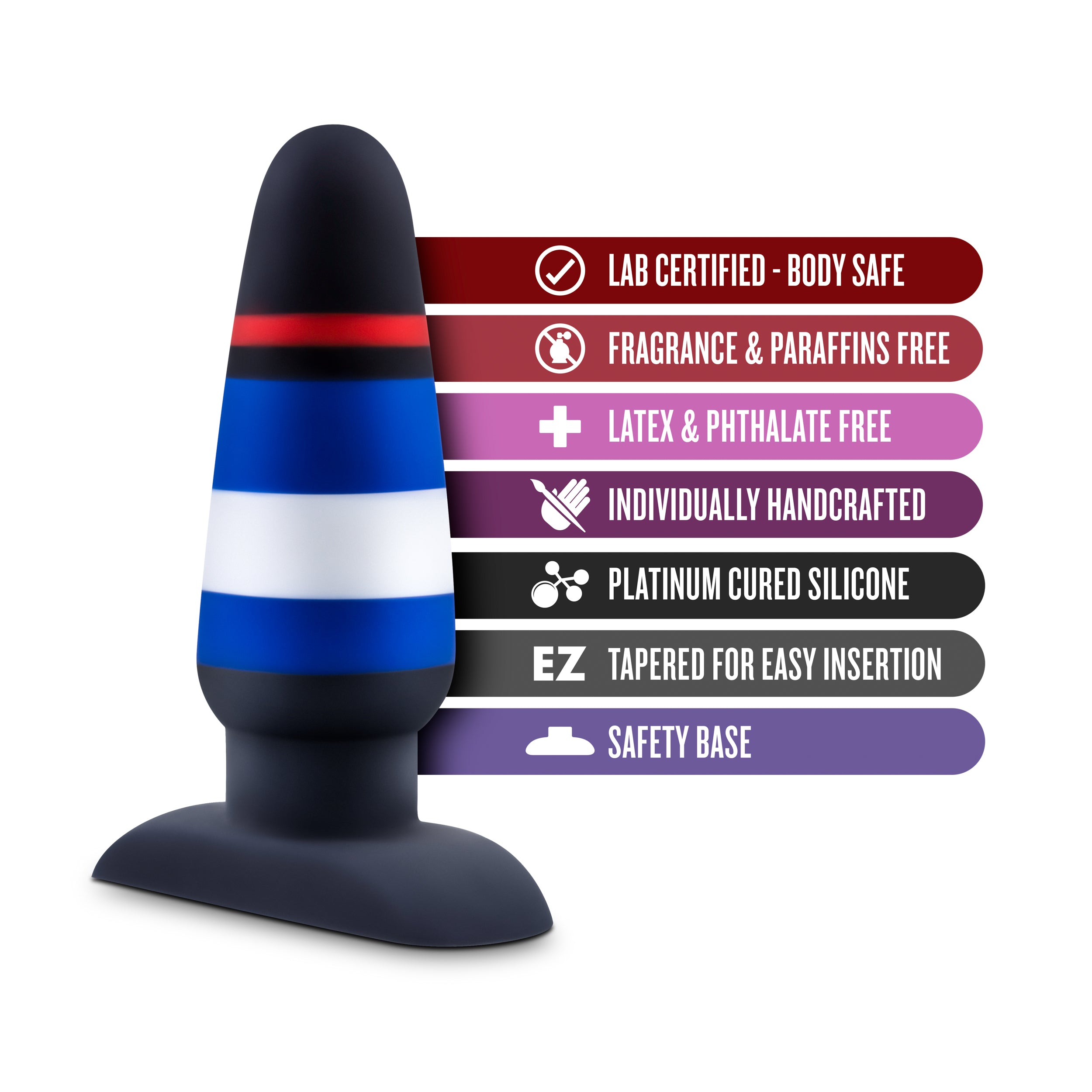 Blush Novelties Avant Pride P4 Power Play Silicone Butt Plug Blush Novelties