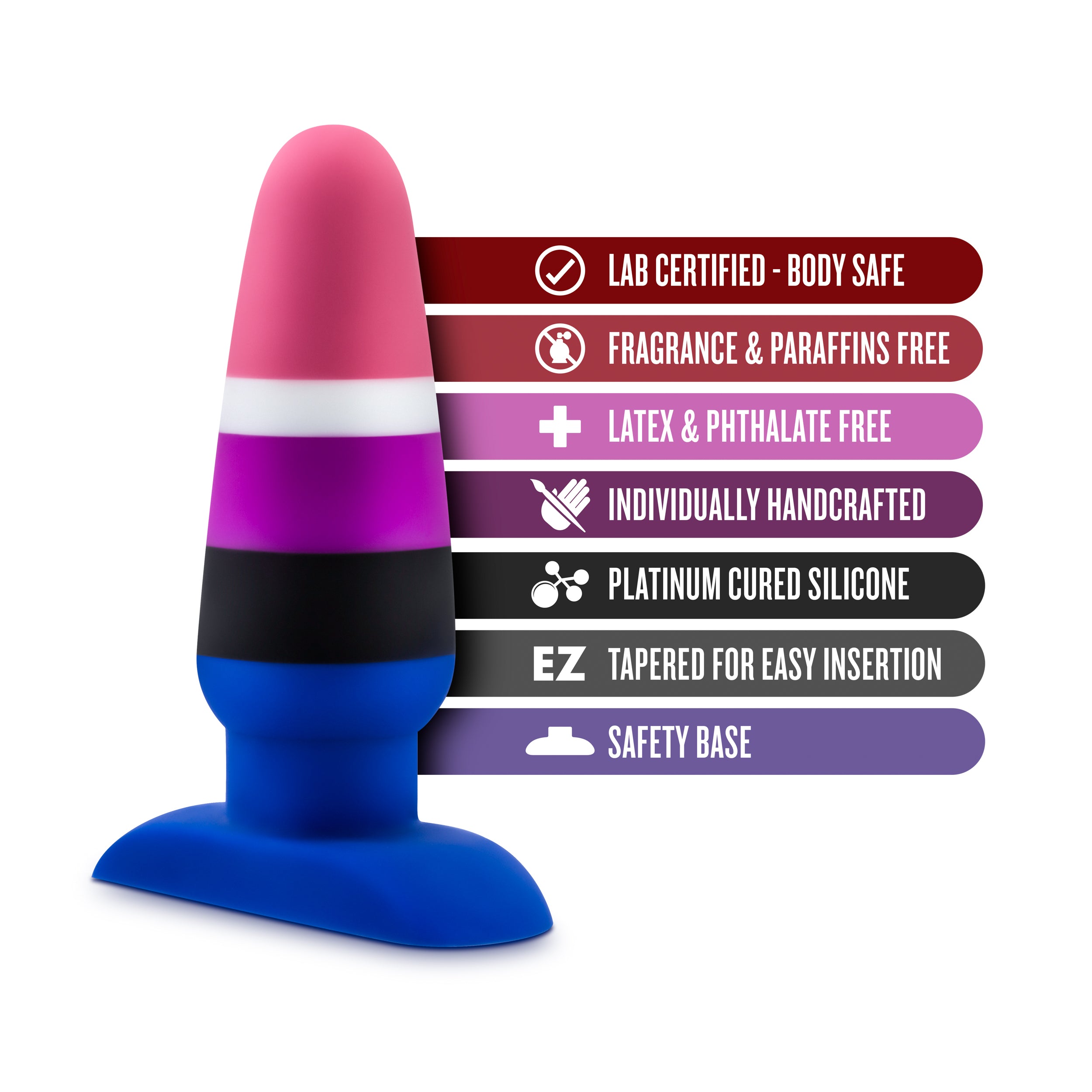 Blush Novelties Avant Pride P5 Fluid Silicone Butt Plug Blush Novelties