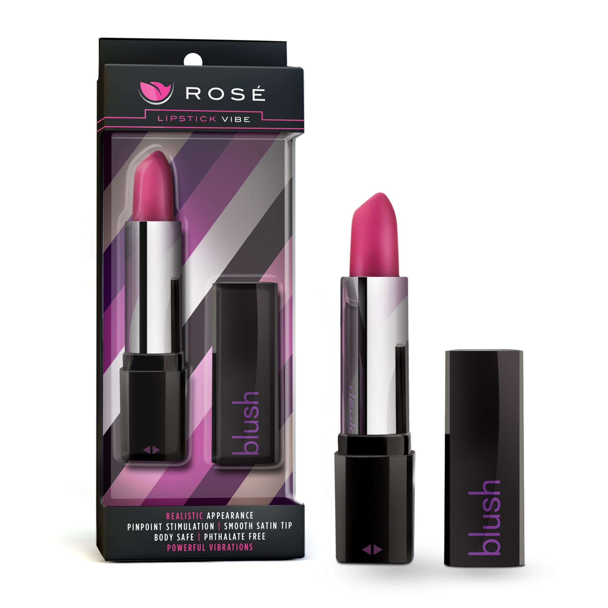 Rose Lipstick Mini & Slim Vibrator Black Main image