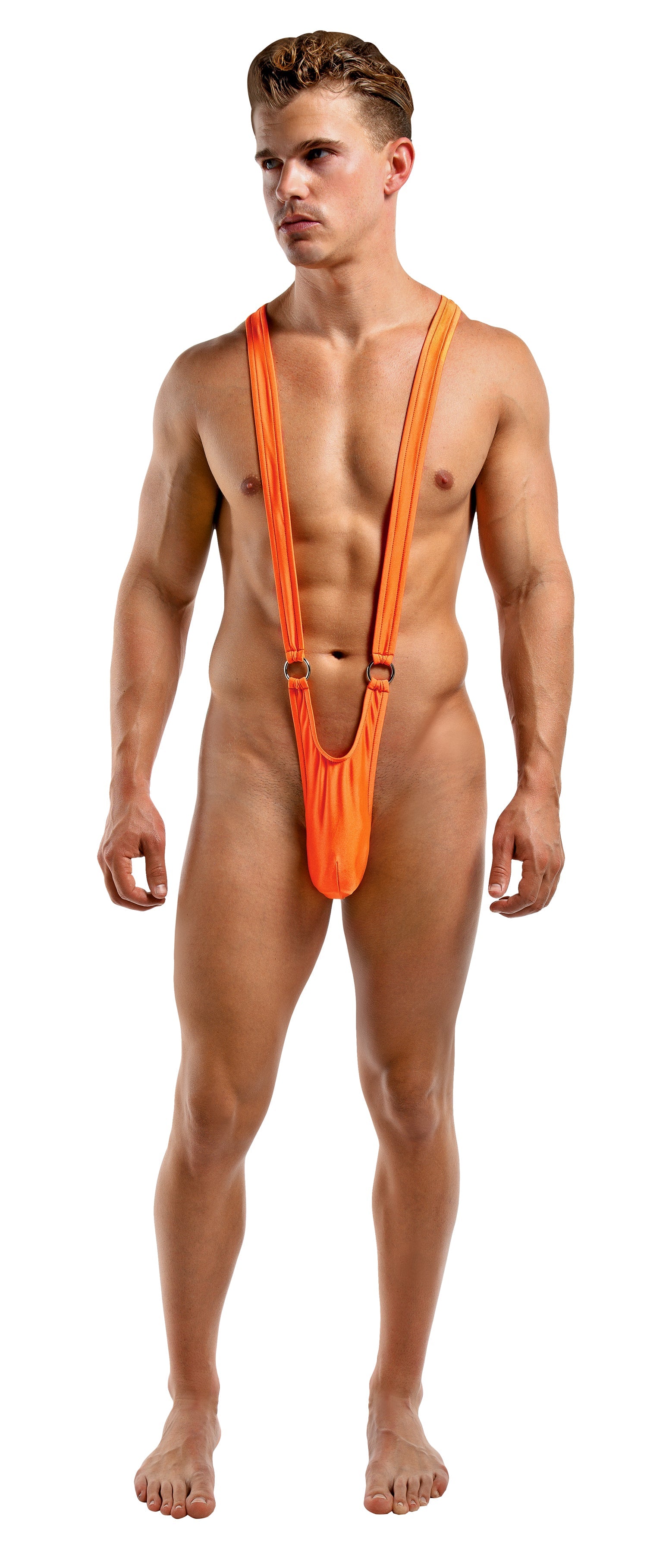 Male Power Stretchy and Breathable Sling Front Rings Orange Male Power Main image