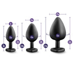 California Exotics Luxe Bling Anal Plugs Training Kit Black With Rainbow Gems