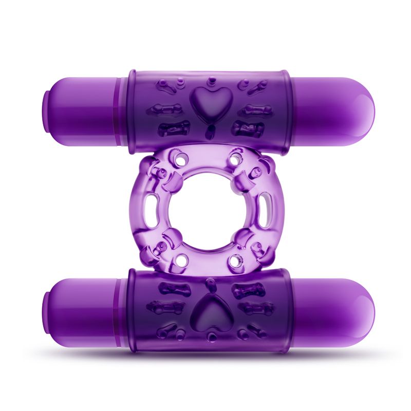Play With Me Double Play Dual Vibrating Cock Ring Purple Play With Me Main image