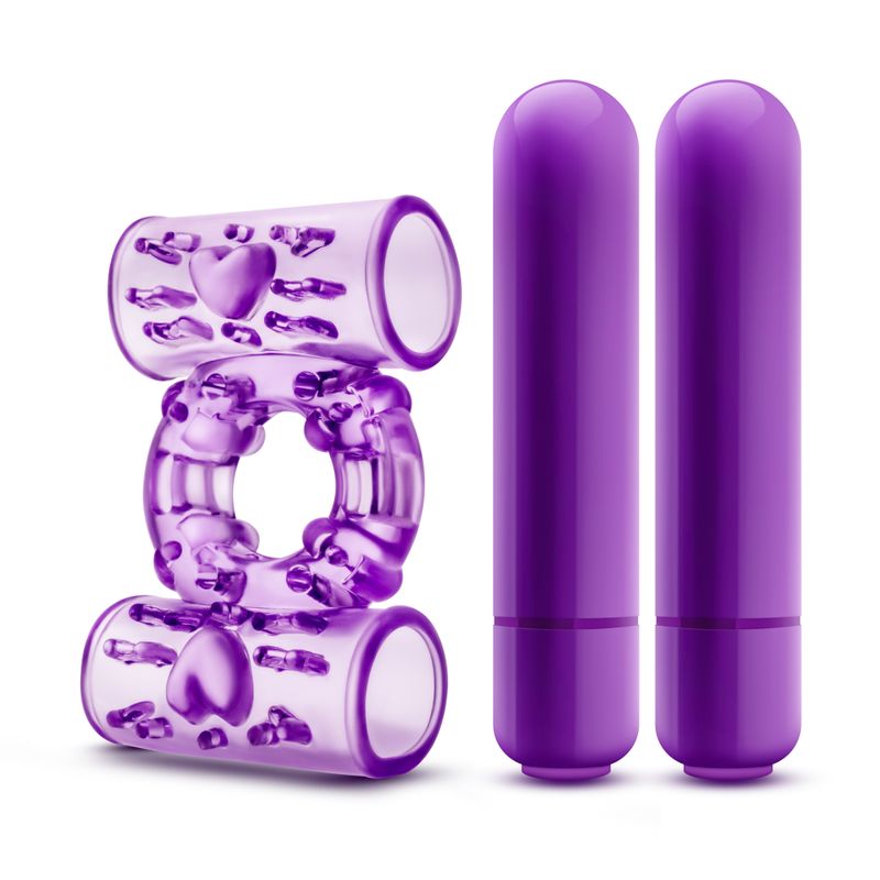 Play With Me Double Play Dual Vibrating Cock Ring Purple Play With Me