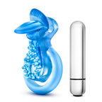 Stay Hard 10 Function Vibrating Tongue Ring Blue Stay Hard