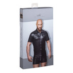 Noir Handmade Mens Sexy And Elegant Shirt With Front Pockets Noir Handmade