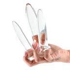 NS Novelties Crystal Trainer Kit Glass Anal Plugs Set of 3 Sizes Clear NS Novelties