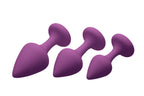 XR Brands Frisky Purple Pleasures Silicone Anal Plugs 3 Piece