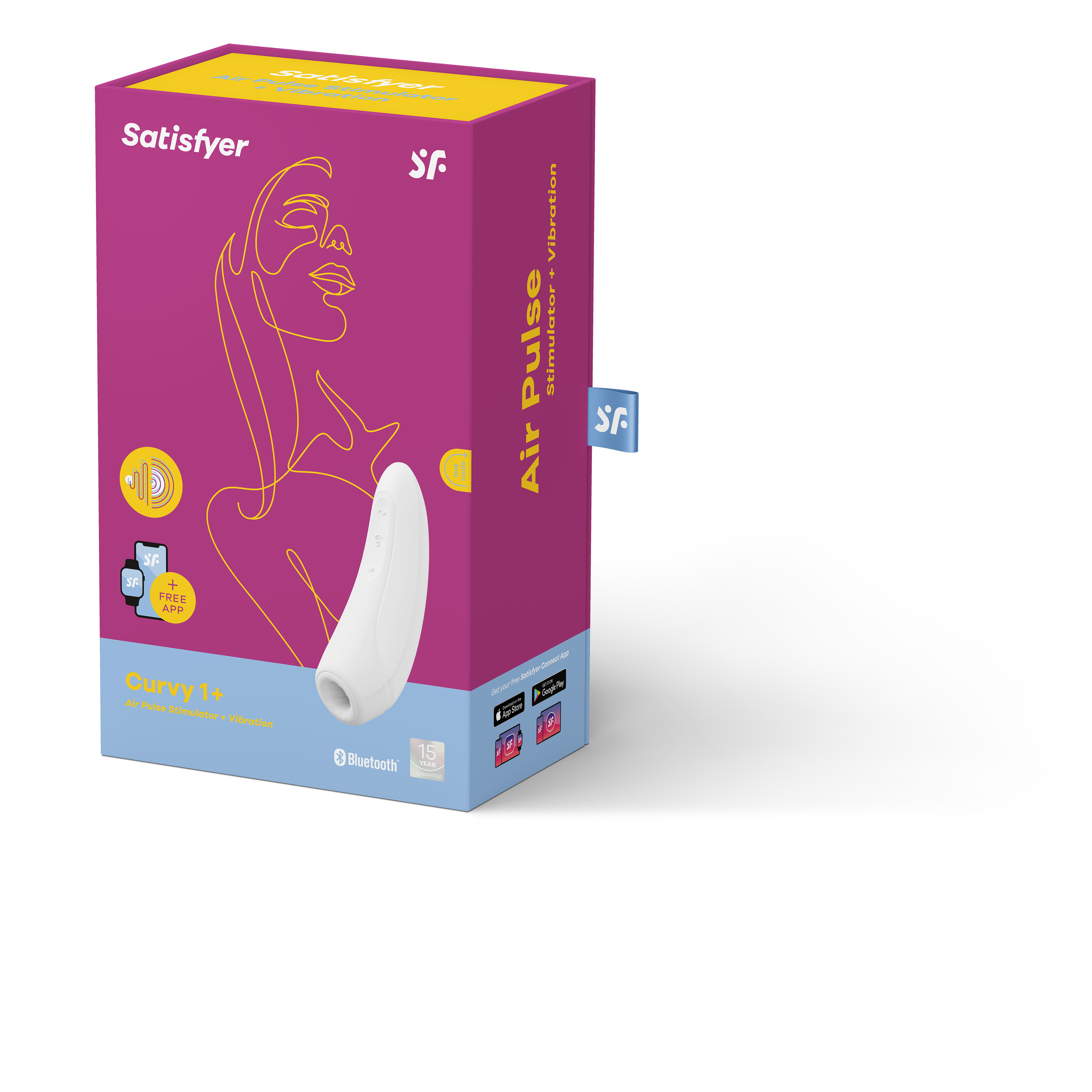 Satisfyer Curvy 1+ App Controlled Air Pulse Vibrating Clitoral Massager Secondary image