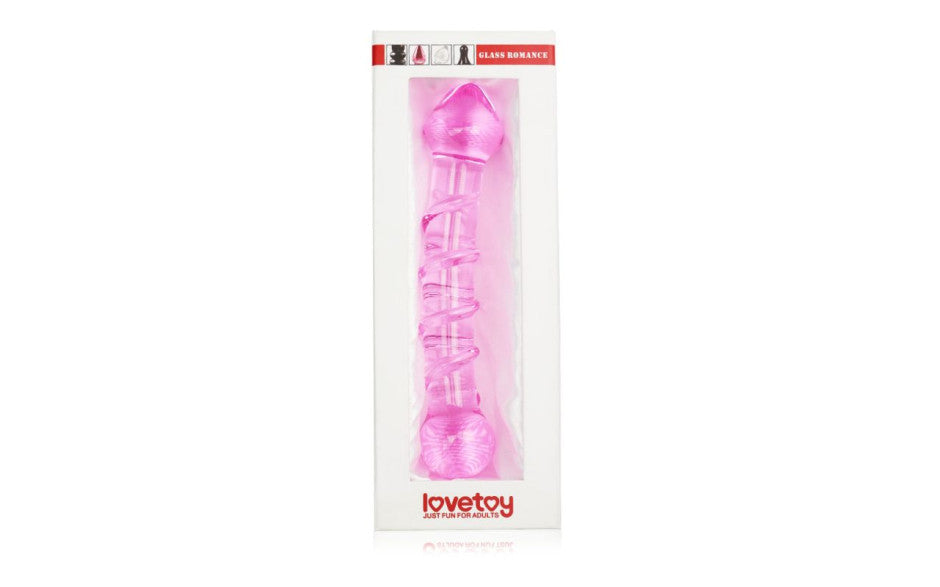 Lovetoy Glass Romance 5 Glass Dong 7 Inch Pink Secondary image