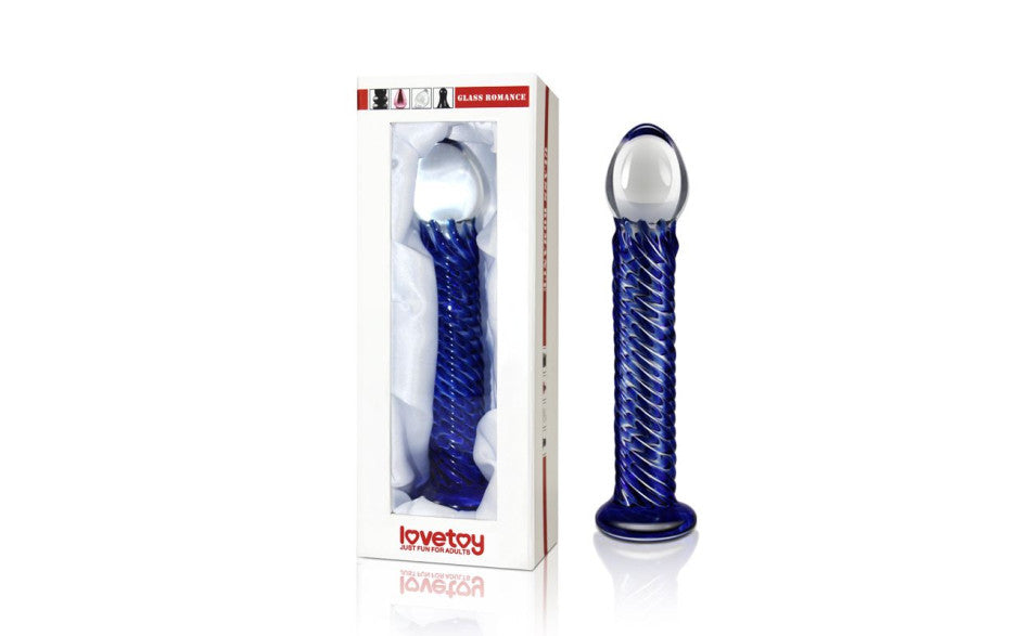 Lovetoy Glass Romance 7 Glass Dong 7.5 Inch Blue Lovetoy Main image