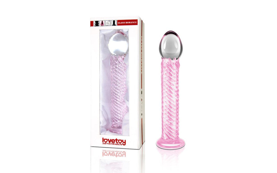Lovetoy Glass Romance 7 Glass Dong 7.5 Inch Pink Lovetoy Main image
