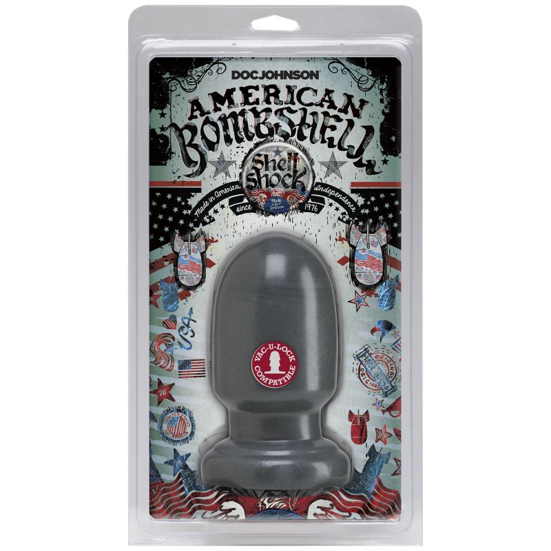 American Bombshell Shell Shock Small Anal Plug Gun Metal American Bombshell