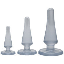 Doc Johnson Crystal Jellies Anal Initiation Butt Plug Kit Clear