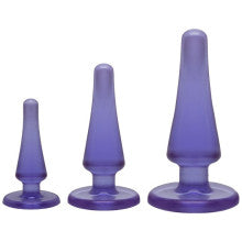 Doc Johnson Crystal Jellies Anal Initiation Butt Plug Kit Clear Secondary image