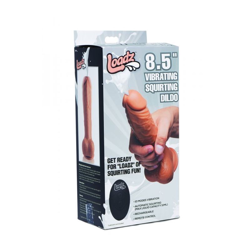 Loadz Dual Density Squirting Dildo Medium Skin Tone With Remote 8 Inch Loadz