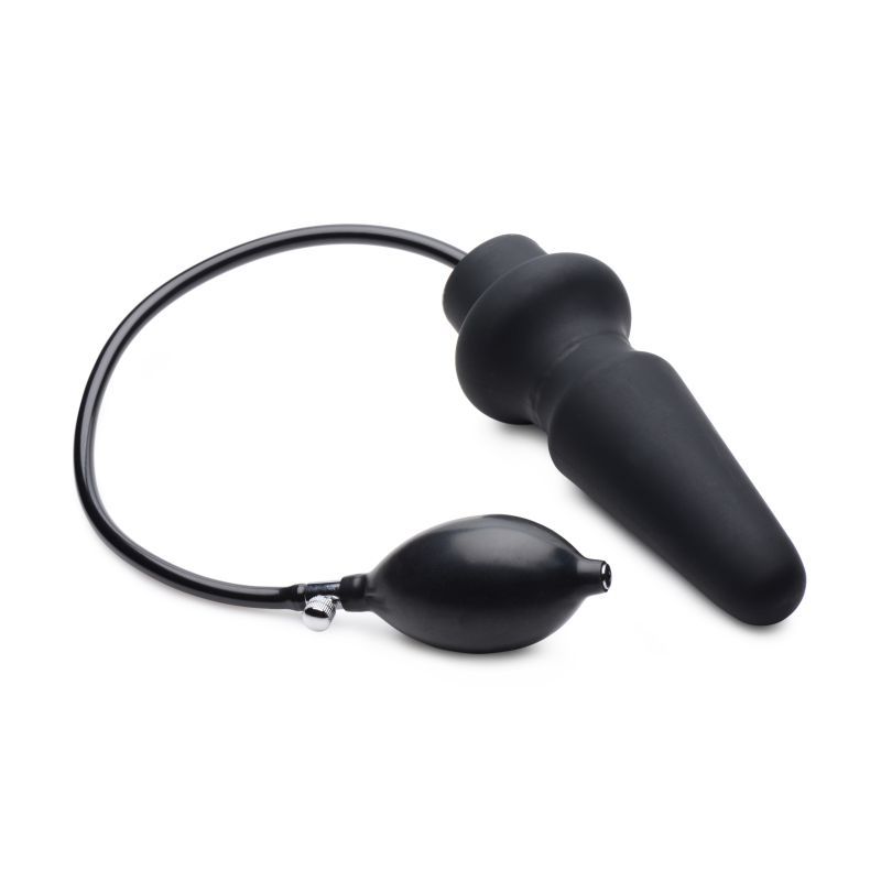 Master Series Ass Pand Large Inflatable Silicone Plug Black Master Series