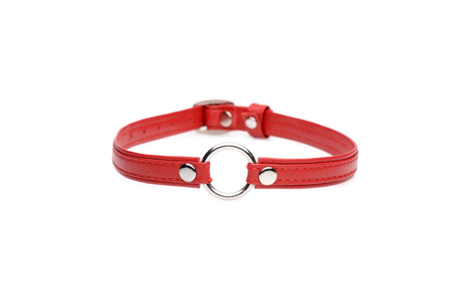 XR Brands Master Series Sex Pet Leather Choker BDSM Collar With Silver Ring