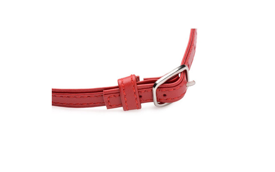 XR Brands Master Series Sex Pet Leather Choker BDSM Collar With Silver Ring