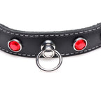 Master Series Bling Vixen Leather Choker With Rhinestones Red Master Series