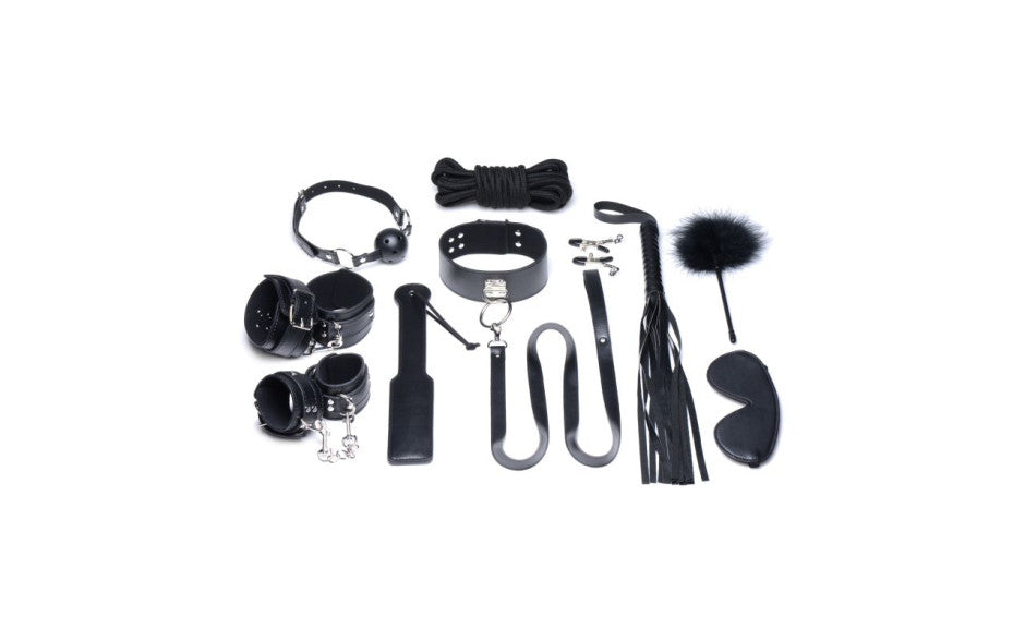 XR Brands Strict Deluxe Bondage Set 10 Piece Black