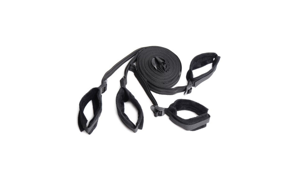 XR Brands Strict Bed Restraint Bondage Kit Black