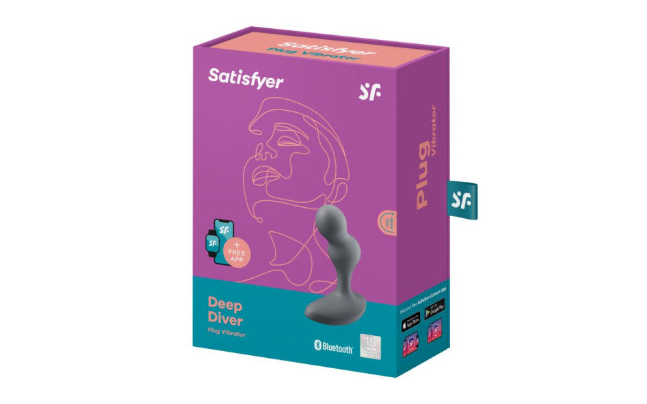 Satisfyer Deep Diver App Controlled Vibrating Butt Plug Grey Satisfyer