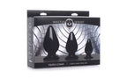 XR Brands Master Series Triple Cones Anal Plug Set Black 3 Piece XR Brands
