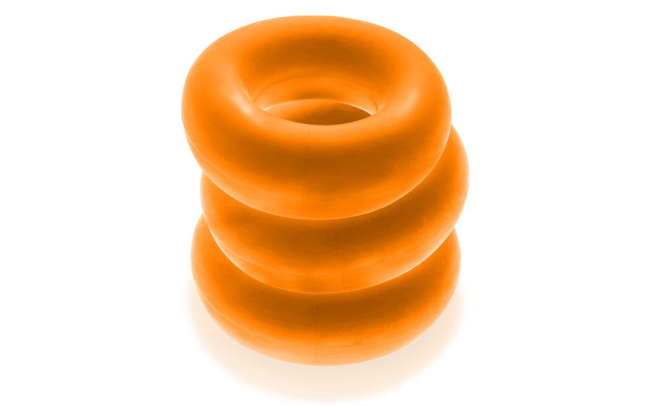 Oxballs Fat Willy Jumbo Cock Ring 3 Piece Orange Oxballs