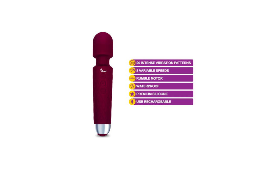Viben Tempest Rechargeable Body Wand Massager Ruby Secondary image