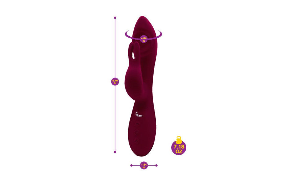 Viben Pzazz Rechargeable Thumping Rabbit Vibrator Ruby Viben Main image