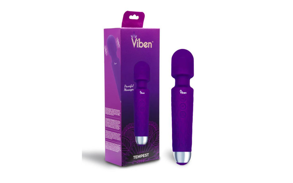 Viben Tempest 20 Function Travel Body Wand Massager Violet Viben
