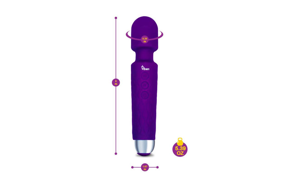 Viben Tempest 20 Function Travel Body Wand Massager Violet Secondary image