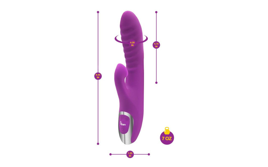 Viben Frenzy Suction 12 Function Rabbit Vibrator Berry Viben
