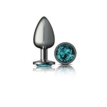 Viben Cheeky Charms Gunmetal Round Butt Plug With Jewel Large Viben